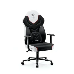 Fotel Diablo Chairs X-Gamer 2.0 Normal Size Gamingowy do 150kg Skóra ECO Tkanina Snow white