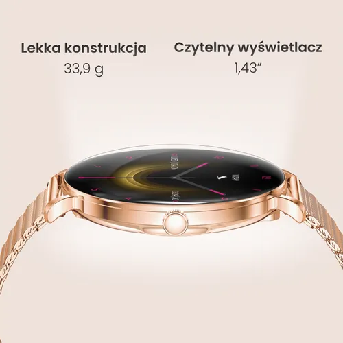 Smartwatch FOREVER SB-370 Lucca Różowe złoto + Pasek łaciaty