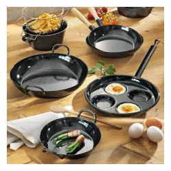 RIESS 26 cm - patelnia do jajek i placuszków emaliowana