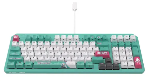 Klawiatura gamingowa ASUS RA09 TUF GAMING K3 GEN II MIKU/RD/US/PBT przewodowa optyczno-mechaniczne podświetlana zielona