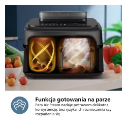 Air fryer Philips Ovi Dual Basket NA552/00 2750W 9l Aplikcja mobilna Gotowanie na parze