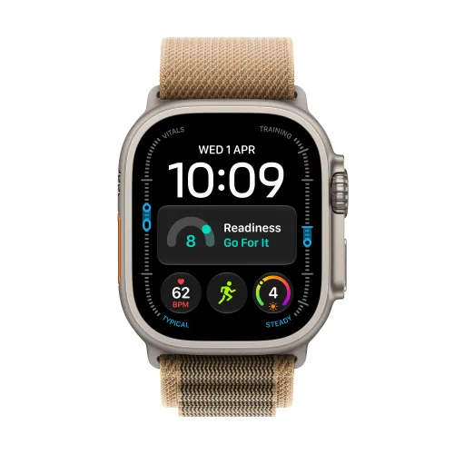 Apple Watch Ultra 4 GPS + Cellular koperta z tytanu Naturalna 49mm Opaska Alpine w kolorze pustyni Rozmiar M