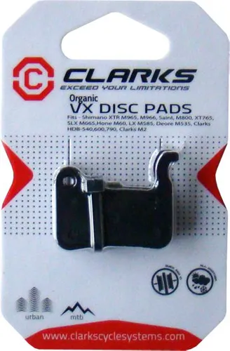 Clarks SHİMANO Fren Balataları (XTR M965, M966, Saint M800, XT 765, SLX M665, Hone M60, LX M585, Deore M535) organik kutu 20 çift