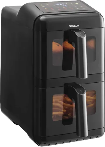 Air Fryer Frytkownica beztłuszczowa SENCOR SFR 1250BK 11.6l z podwójnym koszem, 10 automatycznymi programami i okienkiem do obserwacji postępów