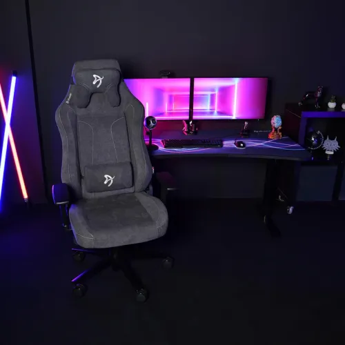 Fotel Arozzi Vernazza XL Soft Fabric Dark Grey Gamingowy do 170kg Tkanina Ciemnoszary