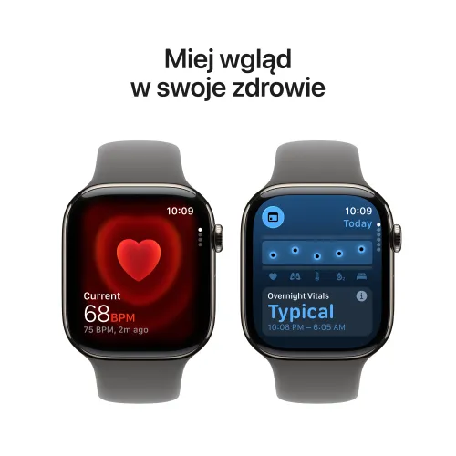 Apple Watch Series 11 GPS + Cellular 46mm Tytan Naturalny Pasek sportowy Górska szarość M/L