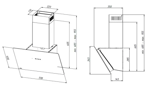 Okap Akpo WK-11 Smart Royal 60 Czarny mat