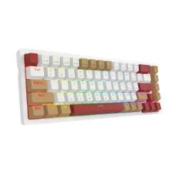 Klawiatura mechaniczna Redragon Rammus K677 Pro Brown Switch Biało-brązowy