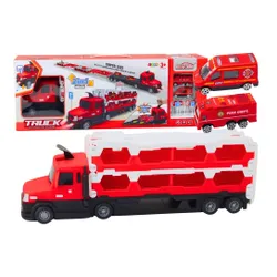 Laweta Z Pojazdami Straży Pozarnej Tor Wyścigowy 211Cm 2W1 Dźwięki Znaki