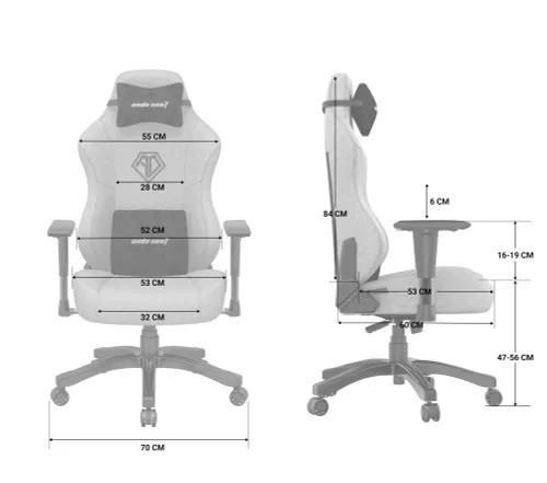 Fotel Anda Seat Phantom 3 L Gamingowy do 120kg Tkanina Czarny