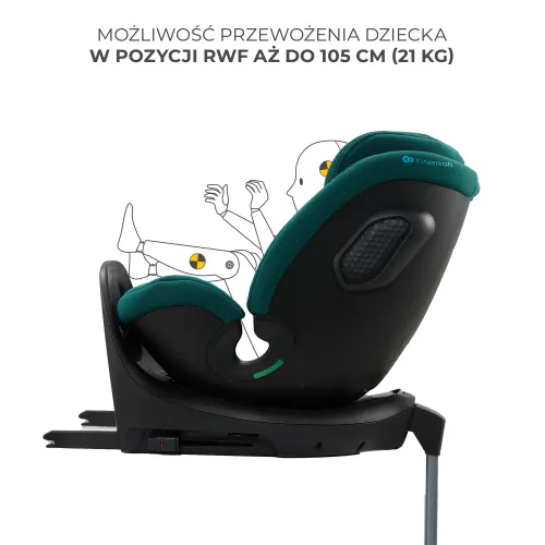 Fotelik samochodowy KINDERKRAFT Xrider 2 I-size 40-150 cm (0-21 kg) Zielony
