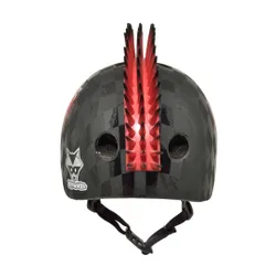 Kask rowerowy RASKULLZ Skull Hawk Czarno-czerwony dla Dzieci (rozmiar S)