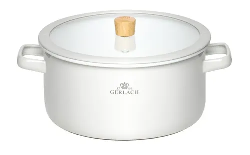 Garnek GERLACH Natur Enamel 24 cm Biały