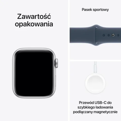 Apple Watch SE GPS 40 мм алюминиевый серебристый / штормовой синий спортивный ремешок M / L