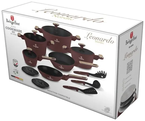 Zestaw garnków BERLINGER HAUS Leonardo Nordic BH-8306 (15 elementów)