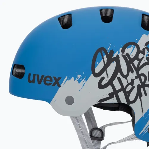 Kask dziecięcy UVEX Kid 4 Style super hero blue matt