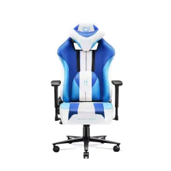 Fotel Diablo Chairs X-Player 2.0 Normal Size Gamingowy do 150kg Skóra ECO Tkanina Biało-niebieski