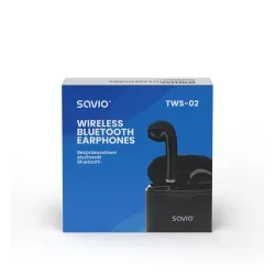 Słuchawki bezprzewodowe Savio TWS-02 Dokanałowe Bluetooth 5.0 Czarny