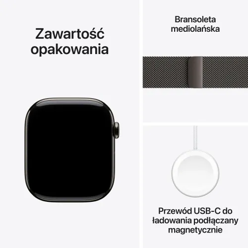 Apple Watch Series 11 GPS + Cellular 42mm Tytan Łupek Bransoleta mediolańska Łupek