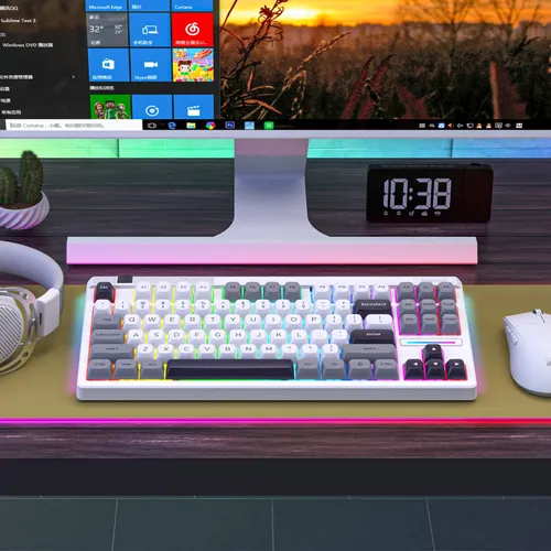 Klawiatura REDRAGON Otiim Pro K729WGB RGB Hot Swap Bullet QL Switch Biało-szary