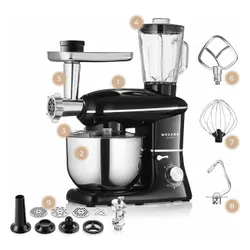 Robot kuchenny planetarny MOZANO Rob 02 1400W z blenderem kielichowym Czarny
