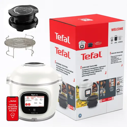 Multicooker TEFAL Cook4me Touch Pro CY94X1F1 (Wi-Fi) z pokrywą do zapiekania Extra Crisp dającą funkcjonalność AirFryera