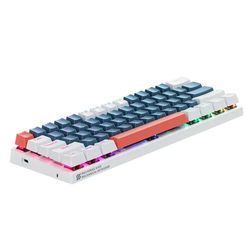 Klawiatura mechaniczna Machenike K500-B61 Gamingowa Przewodowa Blue Switch Niebiesko-biała