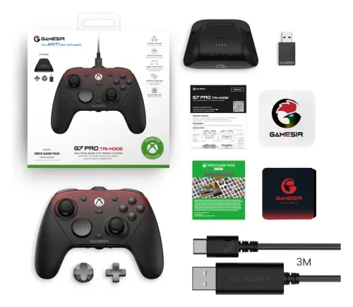 Pad GameSir G7 Pro Tri-Mode Shadow Ember do Xbox Series X/S/ Xbox One, PC, Android Bezprzewodowy Czarno-czerwony