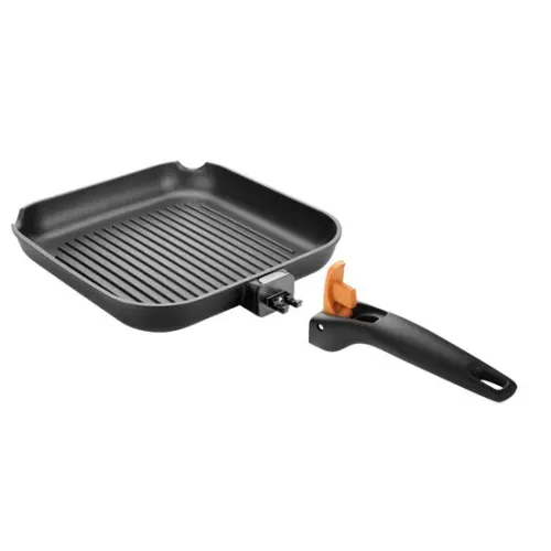 TESCOMA Smartclick 26 x 26 cm czarna - patelnia grillowa nieprzywierająca z odpinaną rączką