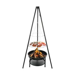 Palenisko trójnóg duży grill ogniskowy ogrodowy wiszący 2w1