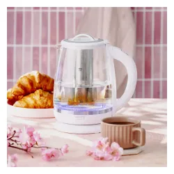 ADLER CR 1290 2 l biały - czajnik elektryczny bezprzewodowy szklany z zaparzaczem