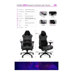 Fotel YUMISU 2053 Magnetic Ciemnoszary