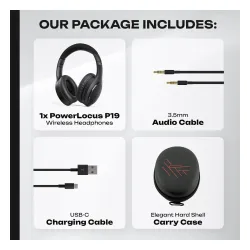 Słuchawki bezprzewodowe PowerLocus P19 Black Nauszne Bluetooth 5.3 Czarny