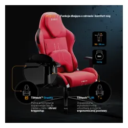 Fotel Diablo Chairs X.One Prime Normal Size Bloody Mary Gamingowy Do 140kg Tkanina Czerwony