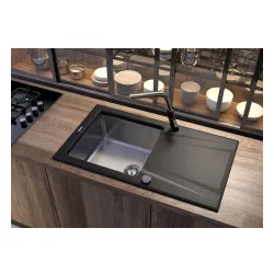 Bateria Deante Silia BQS B730 Stal/Czarny Mosiądz