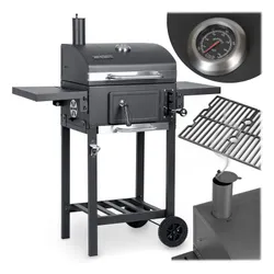 Grill węglowy ogrodowy Berdsen BD-892 komin żeliwny ruszt z pokrywą popielnik + termometr