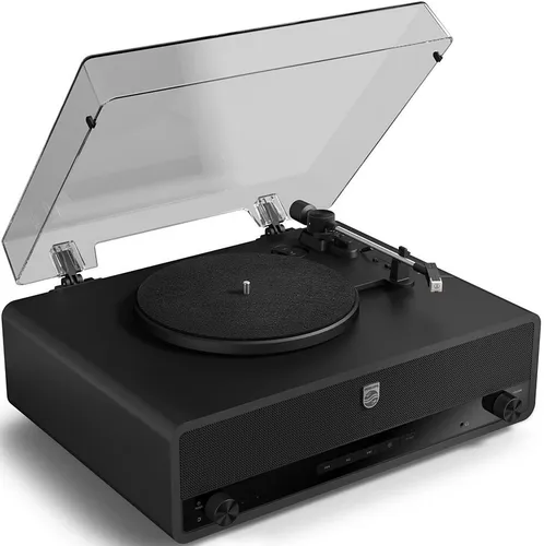 Gramofon PHILIPS TAV3000B/10 Czarny, Automatyczny, Napęd pasowy, Prędkość odtw. 33 1/3, 45, 78 obr./min