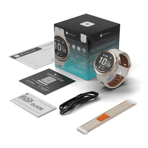 Smartwatch STELIO Activ Pro AI GPS 46mm Tytan Złoty