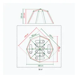 Namiot kempingowy 8-osobowy Coleman Cortes Octagon 8 blue