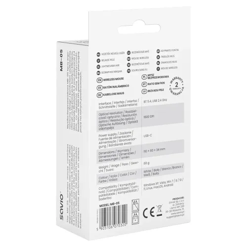 Myszka Savio MB-05 Biały