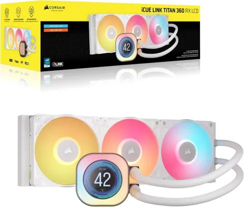 Chłodzenie Corsair iCUE LINK Titan 360 RX LCD RGB Biały