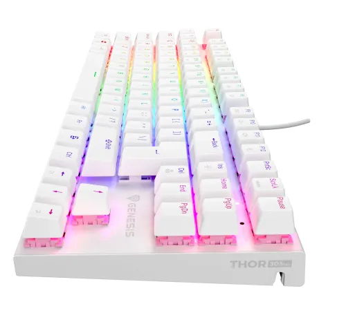 Klawiatura mechaniczna Genesis Thor 303 TKL RGB Outemu Peach Silent Biały