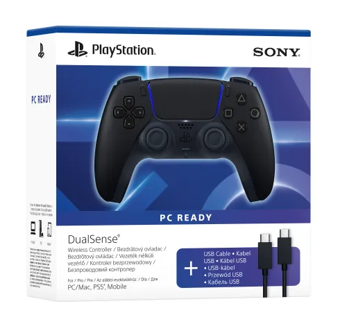 Pad Sony DualSense do PS5, PC Bezprzewodowy Nocna czerń w zestawie z przewodem USB do komputera PC
