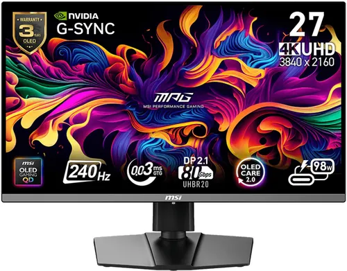 Monitor MSI MPG 272URX QD-OLED 26.5" 3840x2160px 240Hz 0.03 ms [GTG]