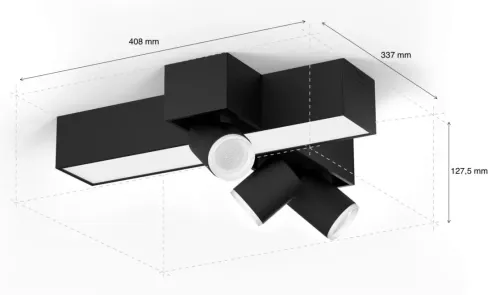 Reflektor Philips Hue White and Color Ambiance Centris 3 Cross Czarny