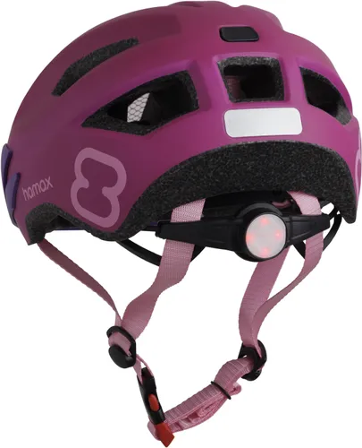 Kask rowerowy HAMAX Flow Różowy dla Dzieci z lampką (rozmiar 52-57)