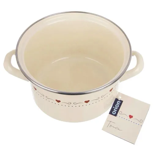Garnek emaliowany kremowy TONCA 2 l