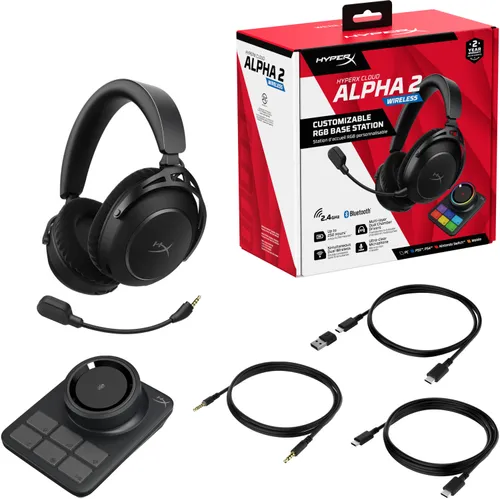 Słuchawki HYPERX Cloud Alpha 2 Wireless, Nauszne, Dźwięk przestrzenny