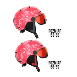 Kask narciarski dziecięcy SALOMON GROM VISOR pink z WBUDOWANA SZYBĄ - KAT. S2 - Rozmiar - M