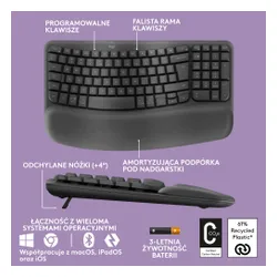 Klawiatura membranowa Logitech Wave Keys - grafitowy